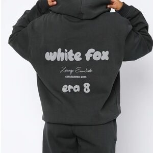 White Fox Black Hoodie and Sweatpants Set